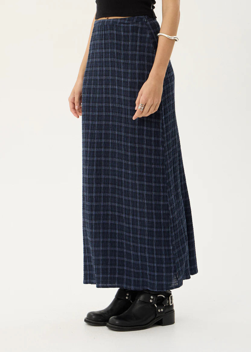 Lita Seersucker Maxi Skirt THEA MIDNIGHT CHECK