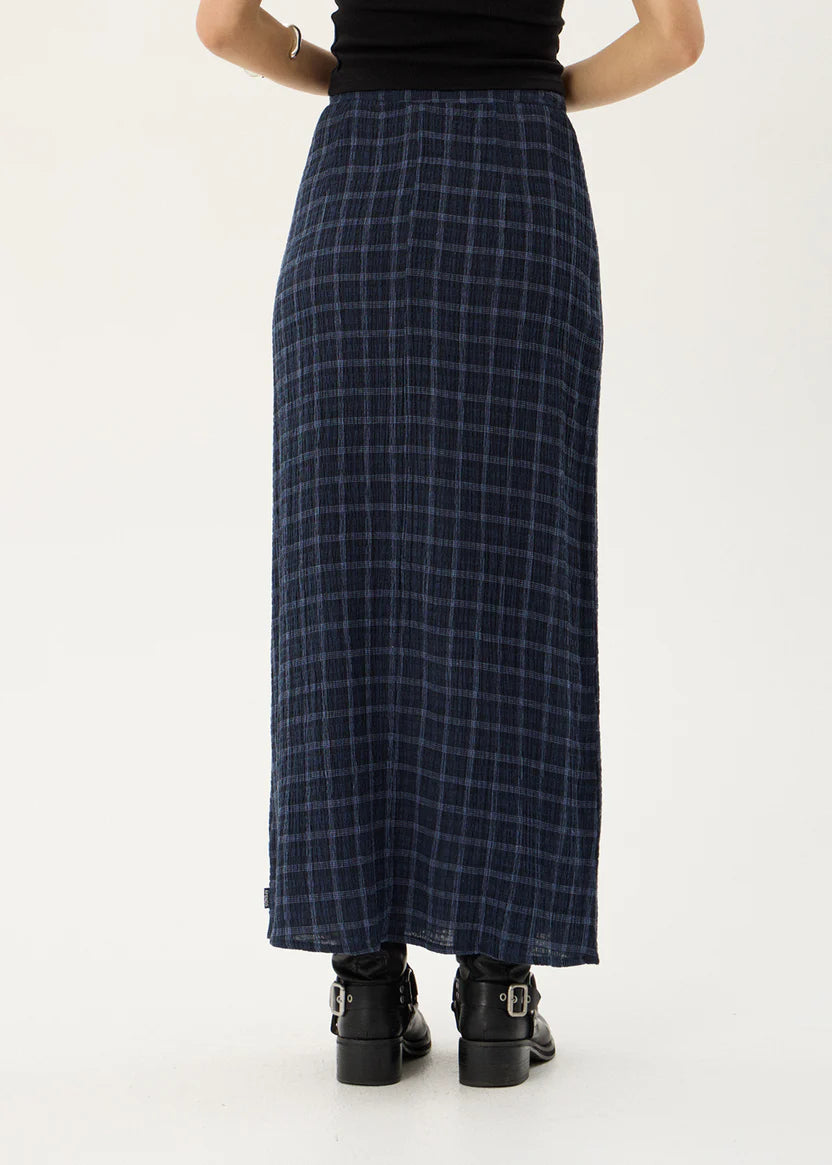 Lita Seersucker Maxi Skirt THEA MIDNIGHT CHECK