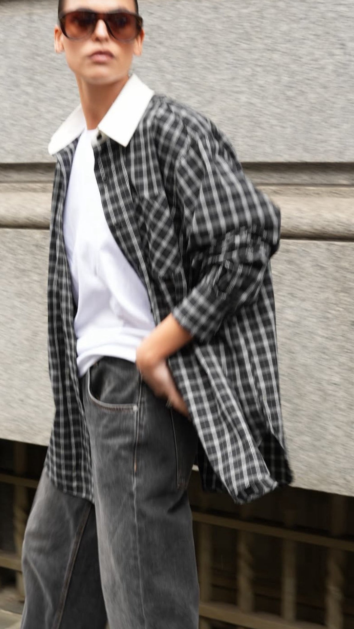 Louise Check Shirt BLACK CHECK