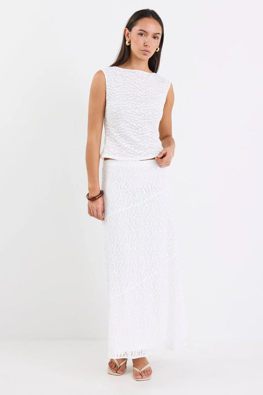 STORIES BE TOLD // Zeus Lace Maxi Skirt ECRU
