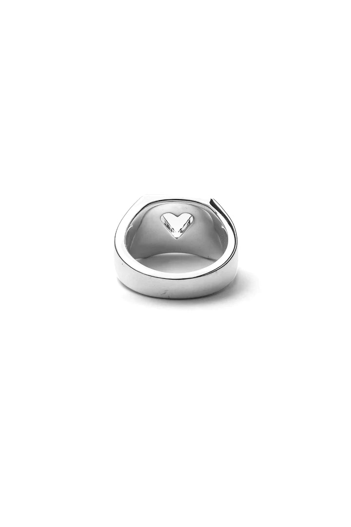 SGC // Raised Spiked Heart Signet SILVER