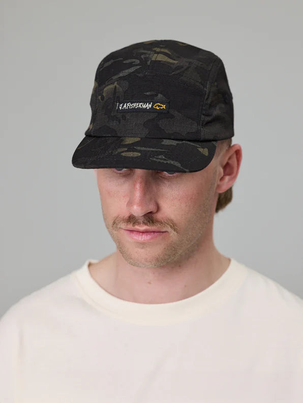 JAF // 5 Panel Cap BLACK CAMO