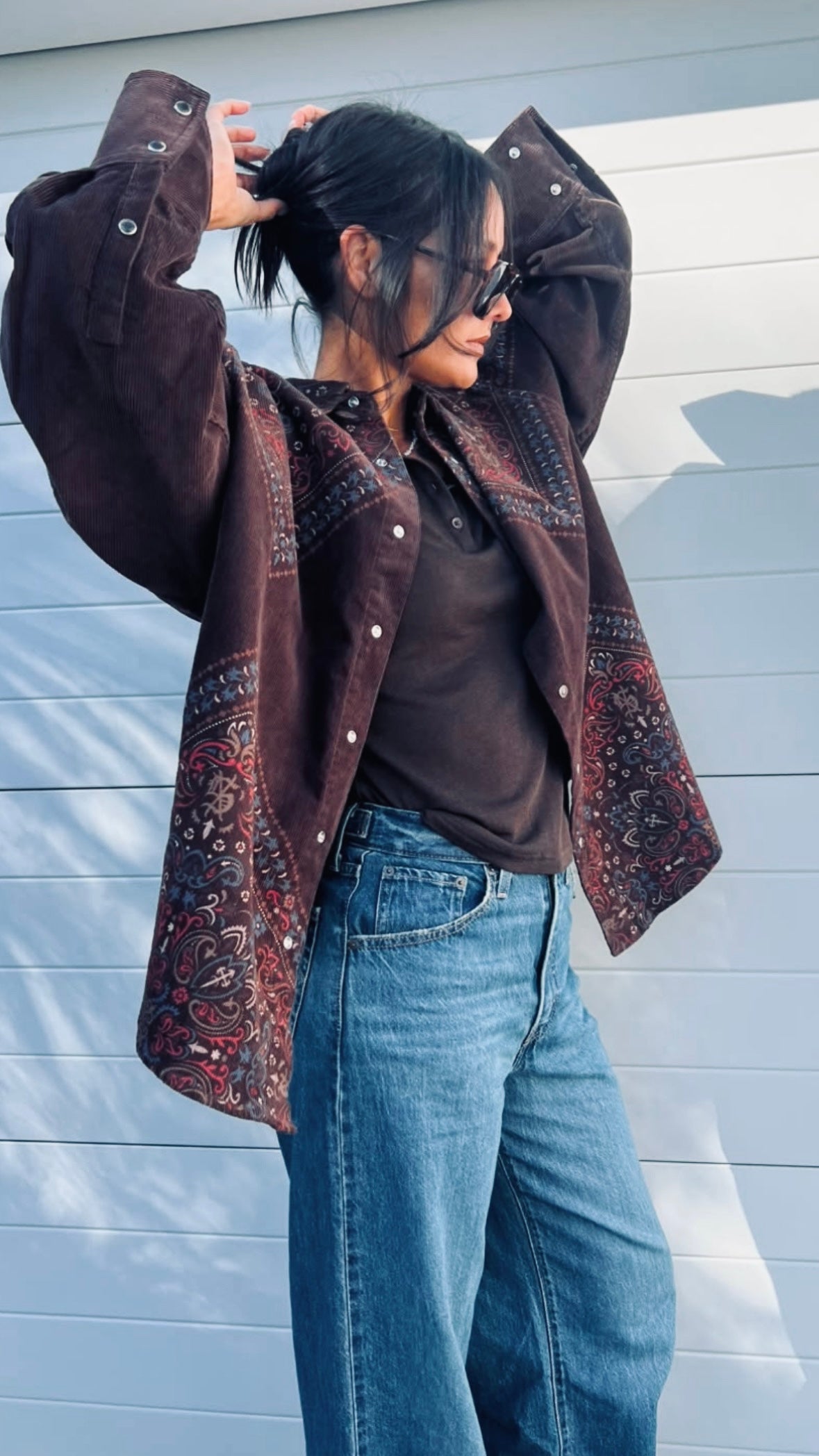 Astra Shirt Folk Bandana BROWN