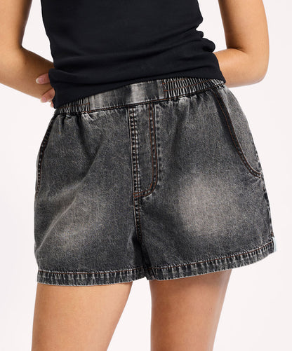 ONE TEASPOON // Funks Hi Waist Elasticated Flippy Denim CHARCOAL