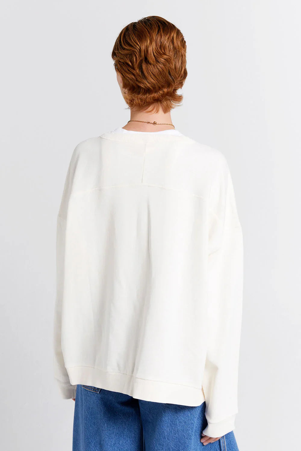 KAREN WALKER // Runaway Arch Organic Cotton Sweatshirt ECRU
