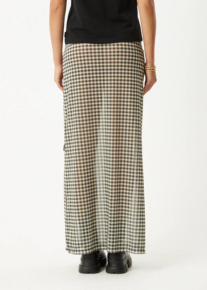 AFENDS // Gambet Sheer Maxi Skirt SAND BLACK