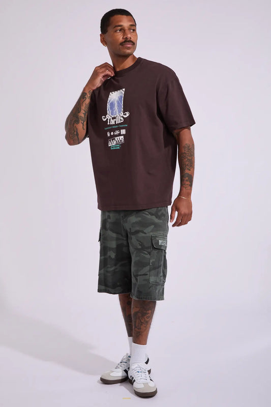 THRILLS // Excitement Box Fit OS Tee BLACK COFFEE