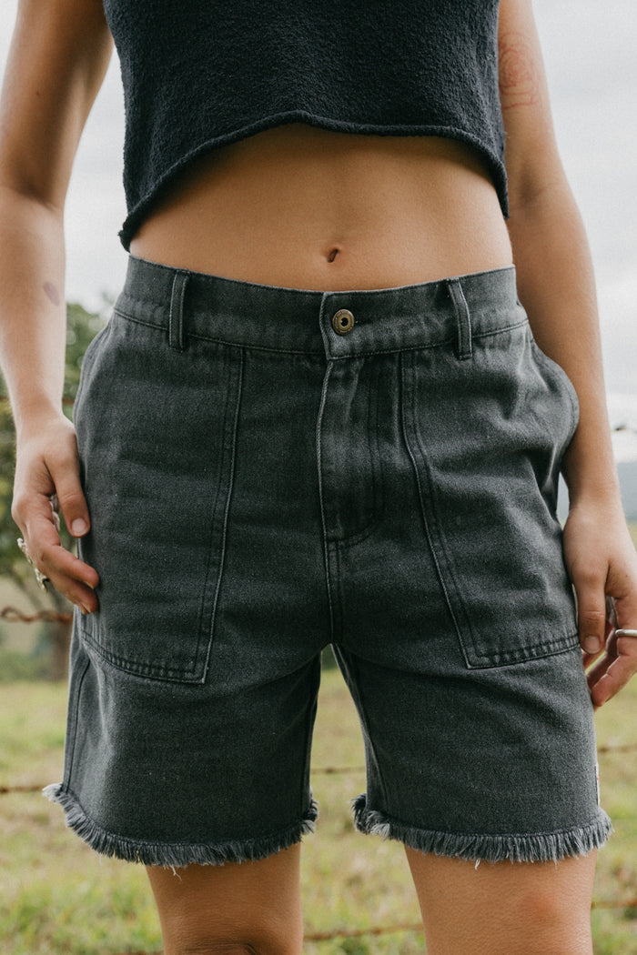 Overland Shorts WASHED BLACK DENIM