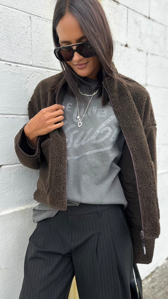 Berlin Reversible Fleece Jacket COFFEE