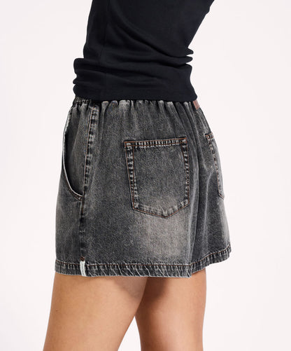 ONE TEASPOON // Funks Hi Waist Elasticated Flippy Denim CHARCOAL