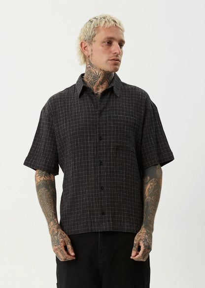 AFENDS // Dusk Seersucker Check Shirt BLACK CHECK