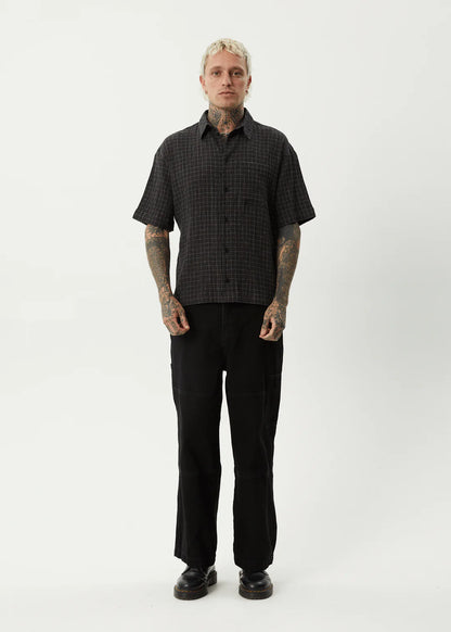 AFENDS // Dusk Seersucker Check Shirt BLACK CHECK