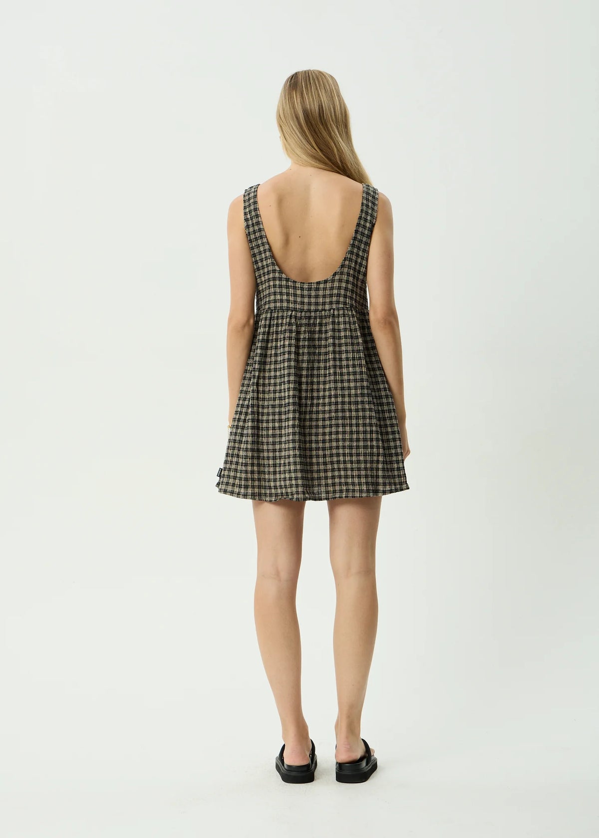 Jesse Seersucker Mini Dress TAN/OLIVE