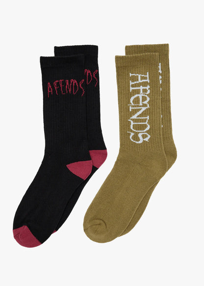 AFENDS // Seeing Double Socks 2Pack