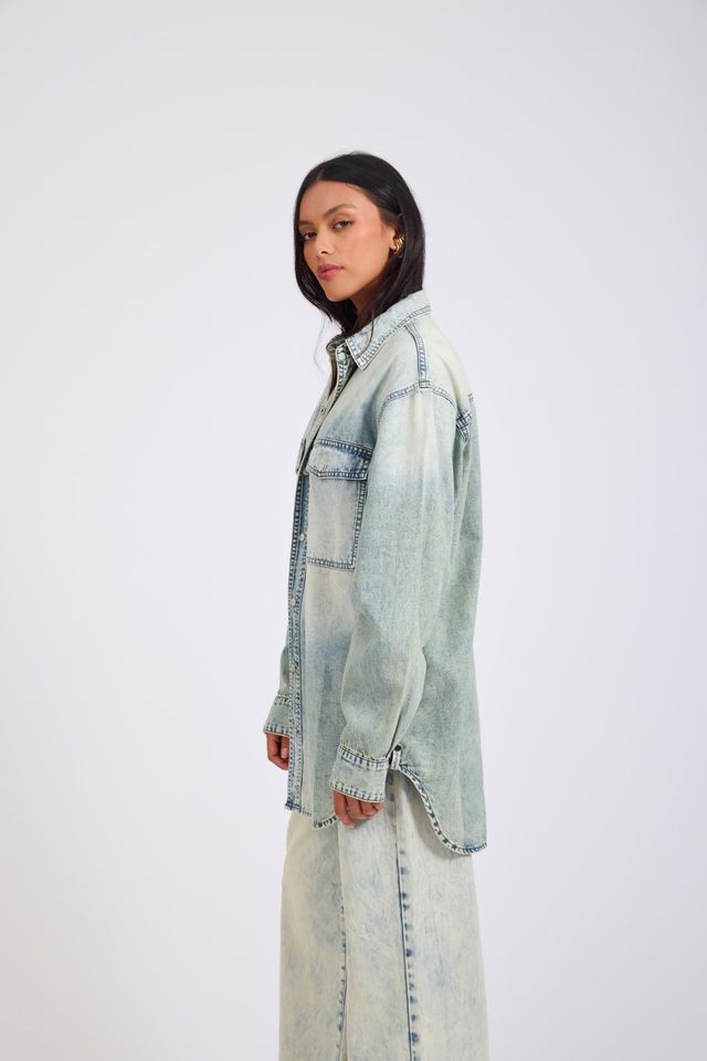 ONE TEASPOON // Essential Denim Shirt ACID BLUE