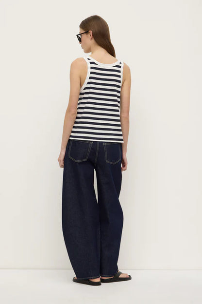 ASSEMBLY LABEL // Adria Jersey Tank WHITE NAVY STRIPE