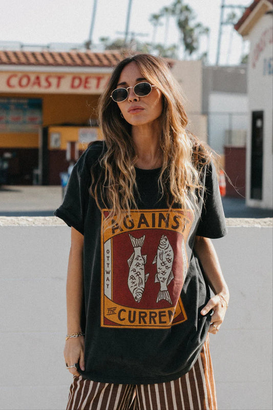 OTTWAY // Against the Current Tee WASHED BLACK