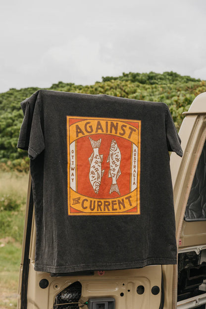 OTTWAY // Against the Current Tee WASHED BLACK