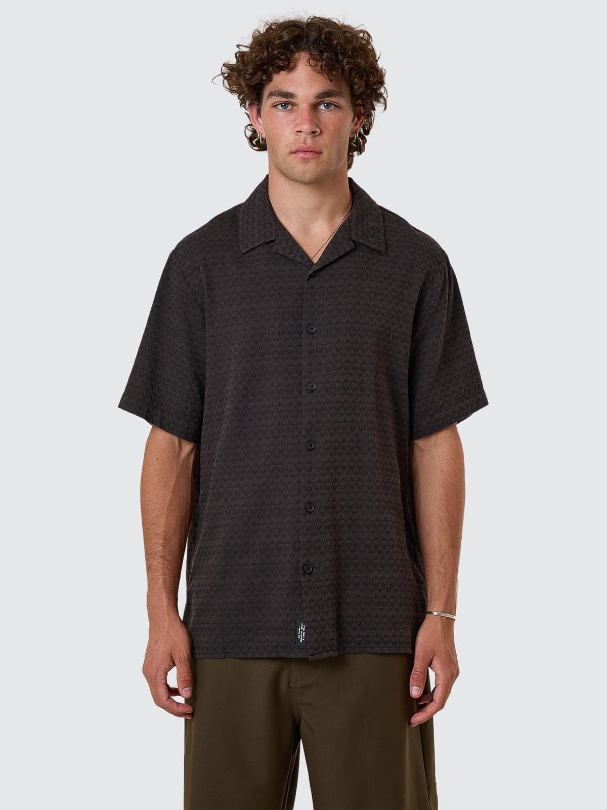 THRILLS // Airborne Bowling Shirt TURKISH COFFEE