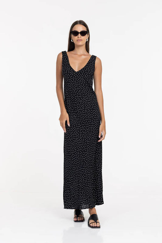 BLAK // Alexandria Dress BLACK WHITE SPOT