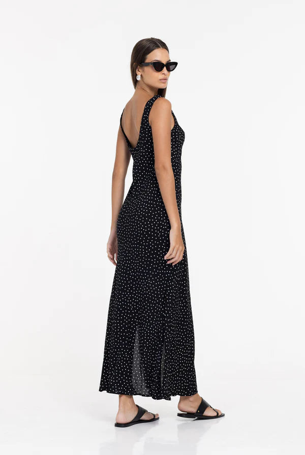 BLAK // Alexandria Dress BLACK WHITE SPOT
