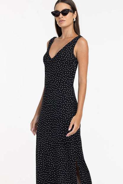 BLAK // Alexandria Dress BLACK WHITE SPOT