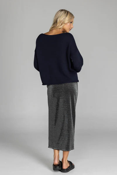 BLAK // Alina Skirt BLACK/SILVER LUREX