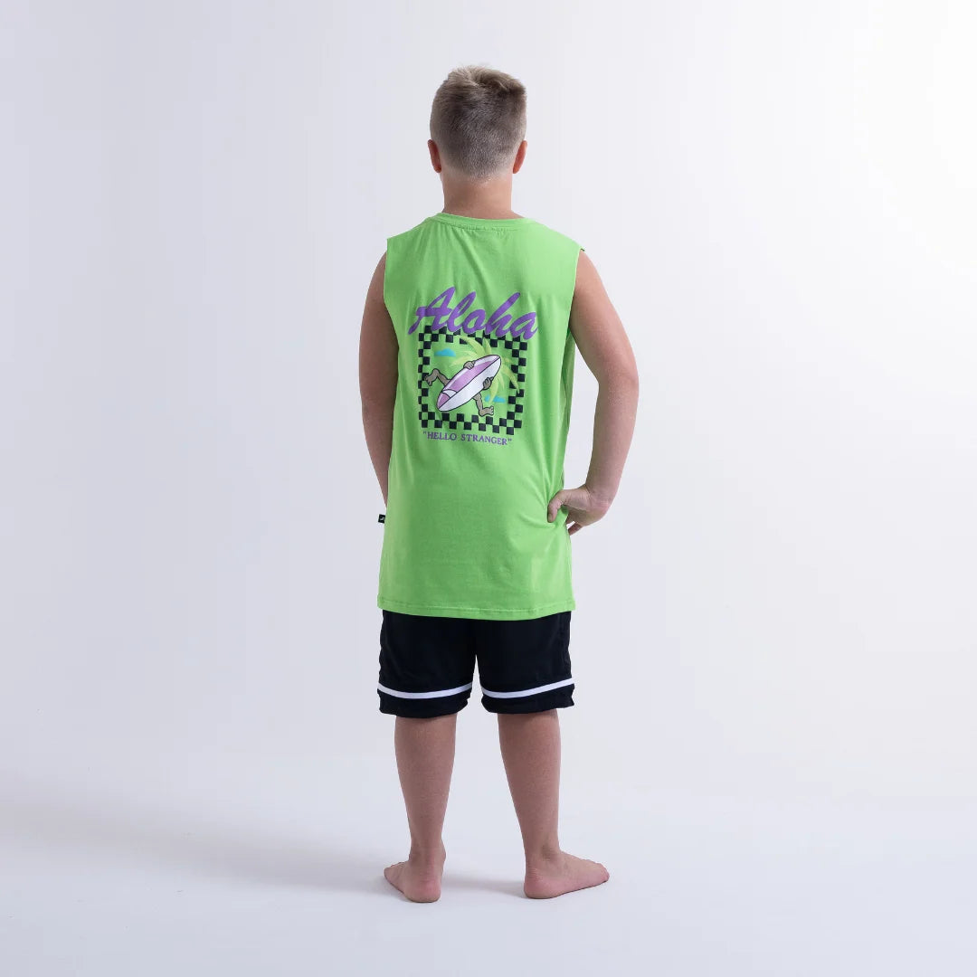 Aloha Muscle Tee LIME