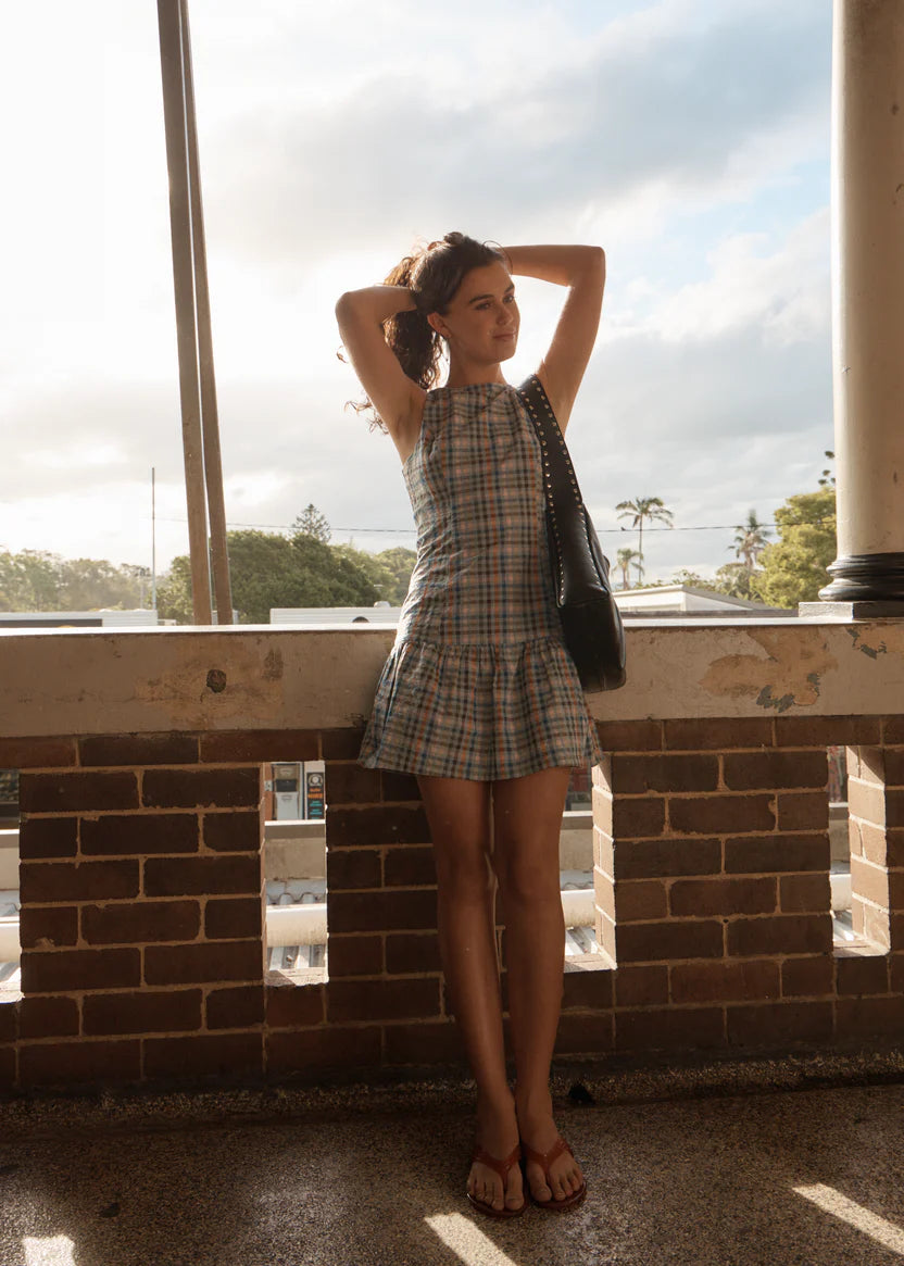 AFENDS // Amelie Check Mini Dress MULTI AFENDS // Amelie Check Mini Dress MULTI
