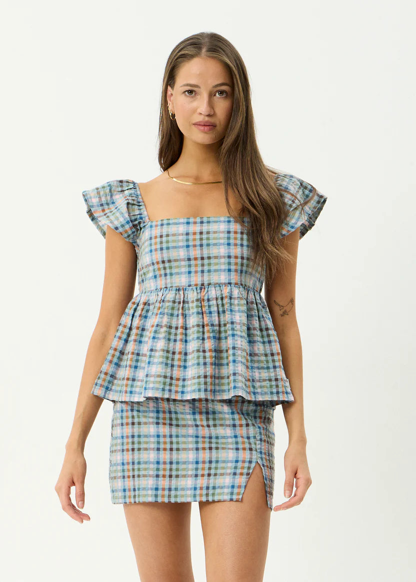 AFENDS // Amelie Check Top MULTI