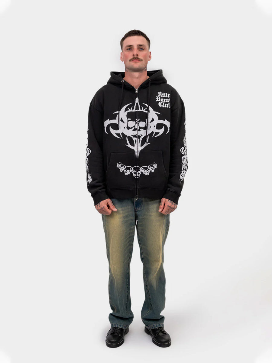 Anarchy Zip Up Hood VINTAGE BLACK