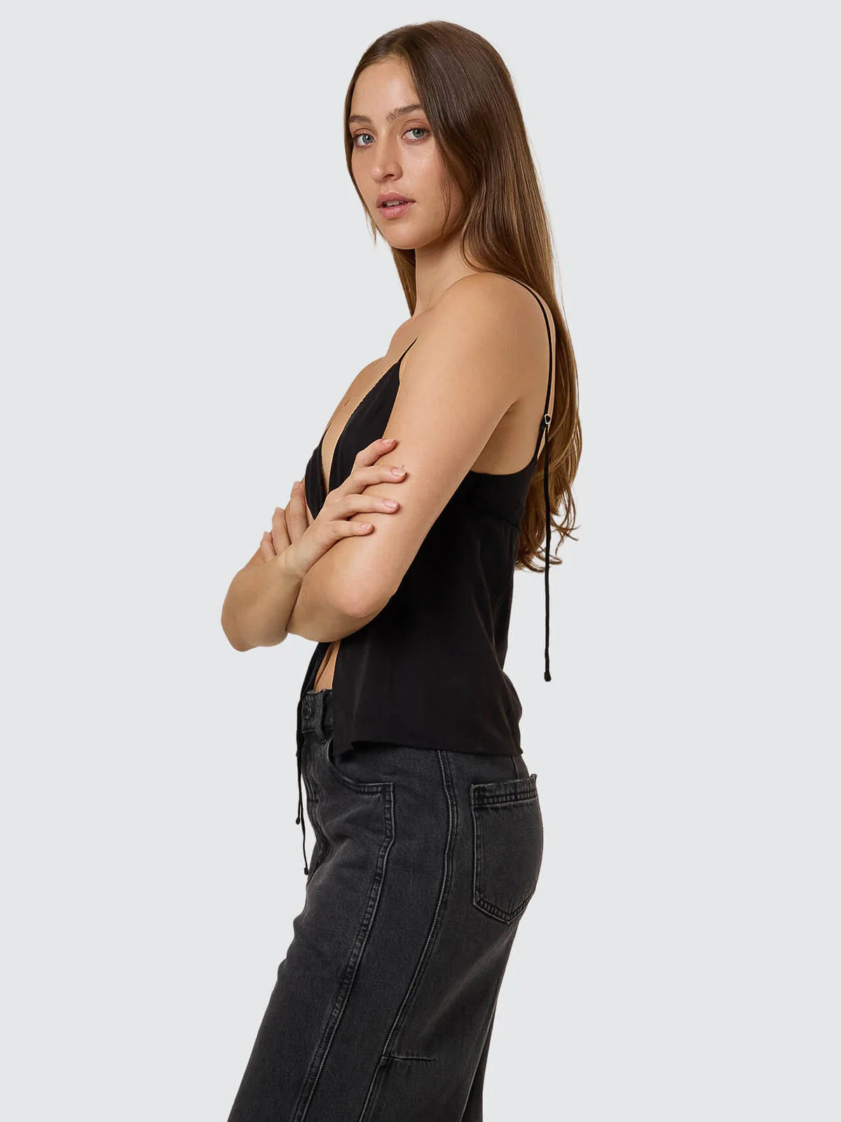 THRILLS // Asher Tie Top BLACK