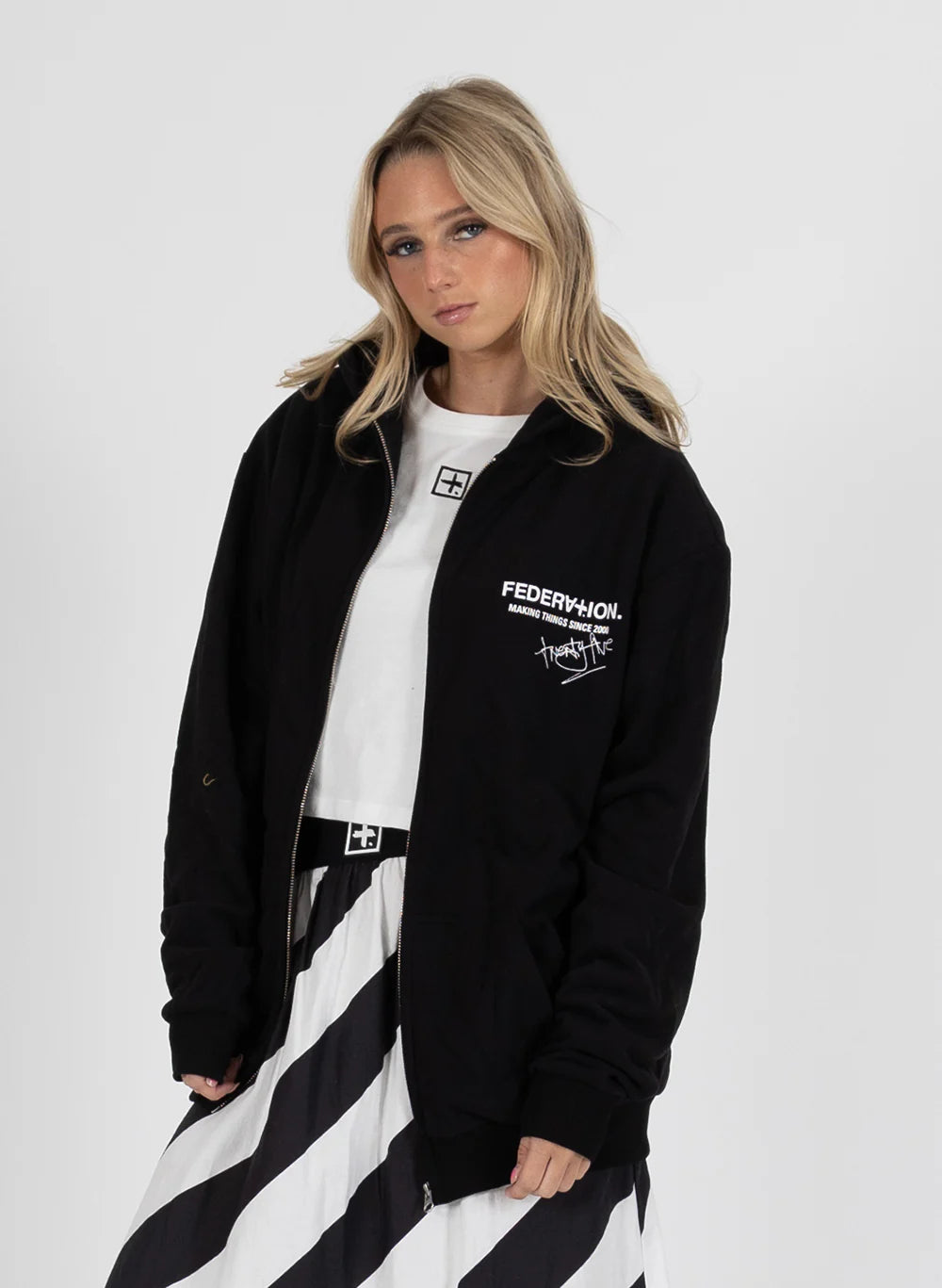 FEDERATION // Axel Zip Up Signed 25 BLACK