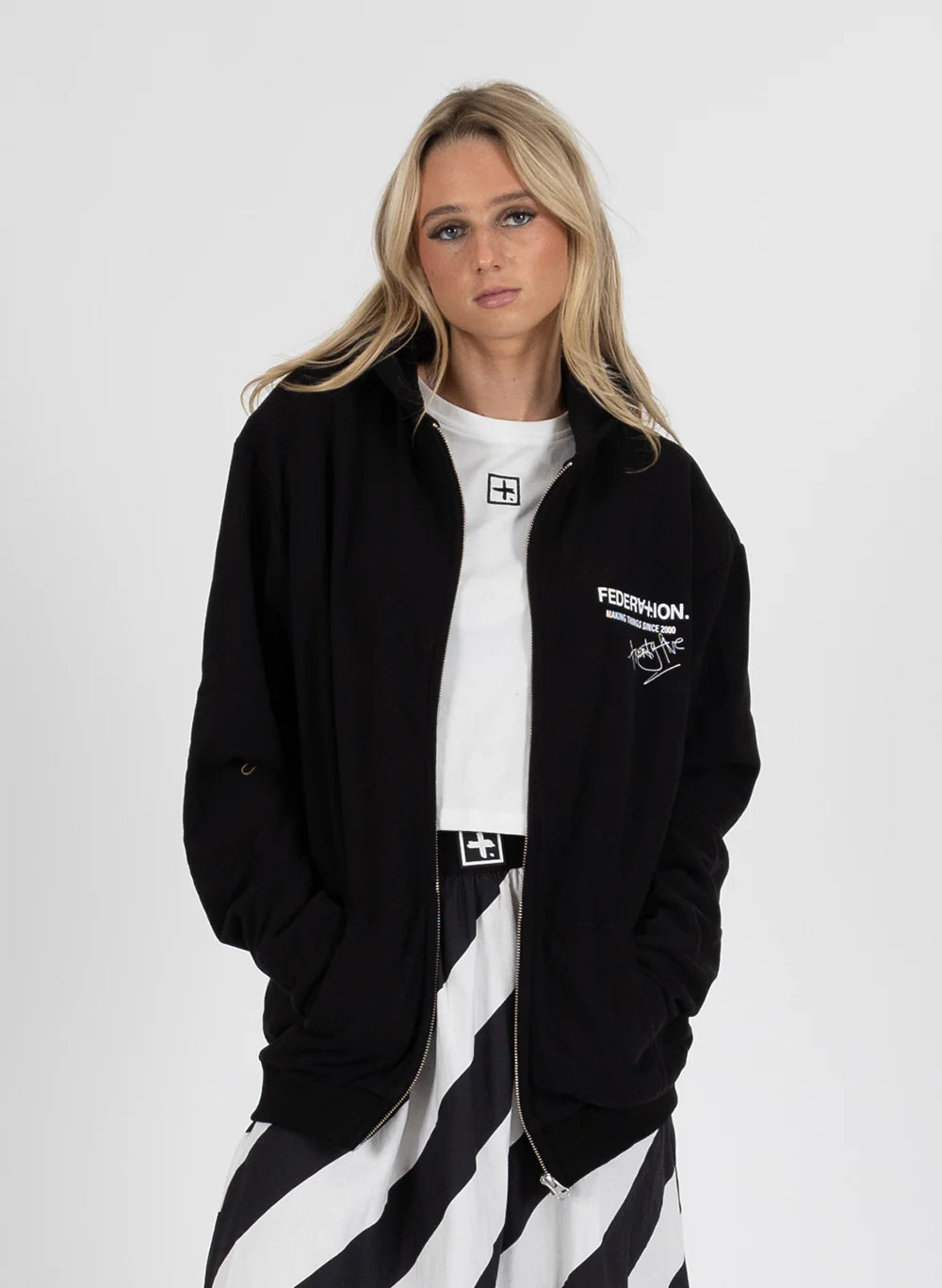 FEDERATION // Axel Zip Up Signed 25 BLACK