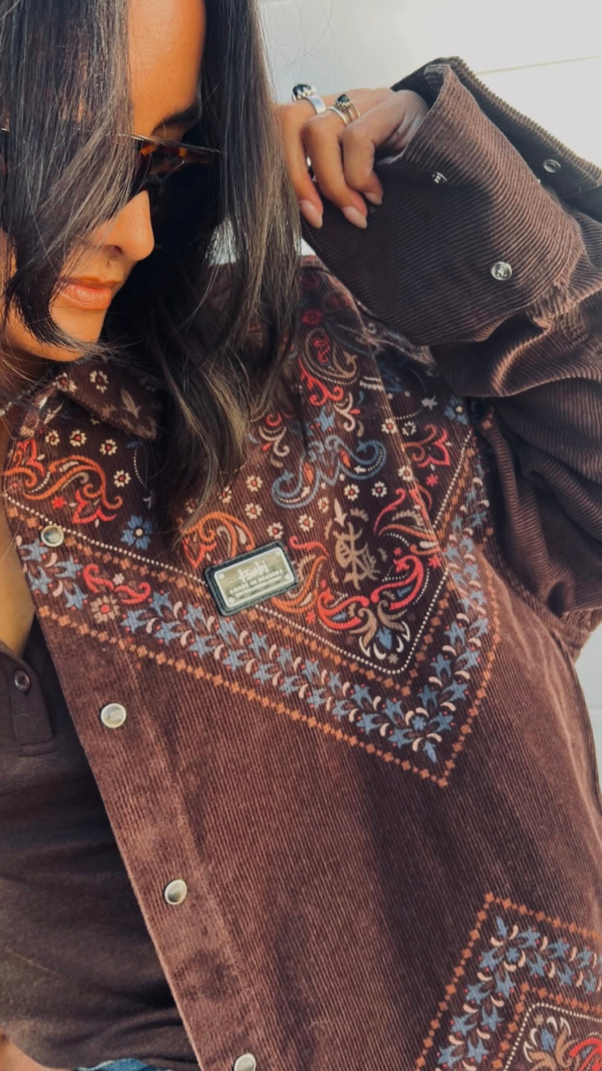 Astra Shirt Folk Bandana BROWN
