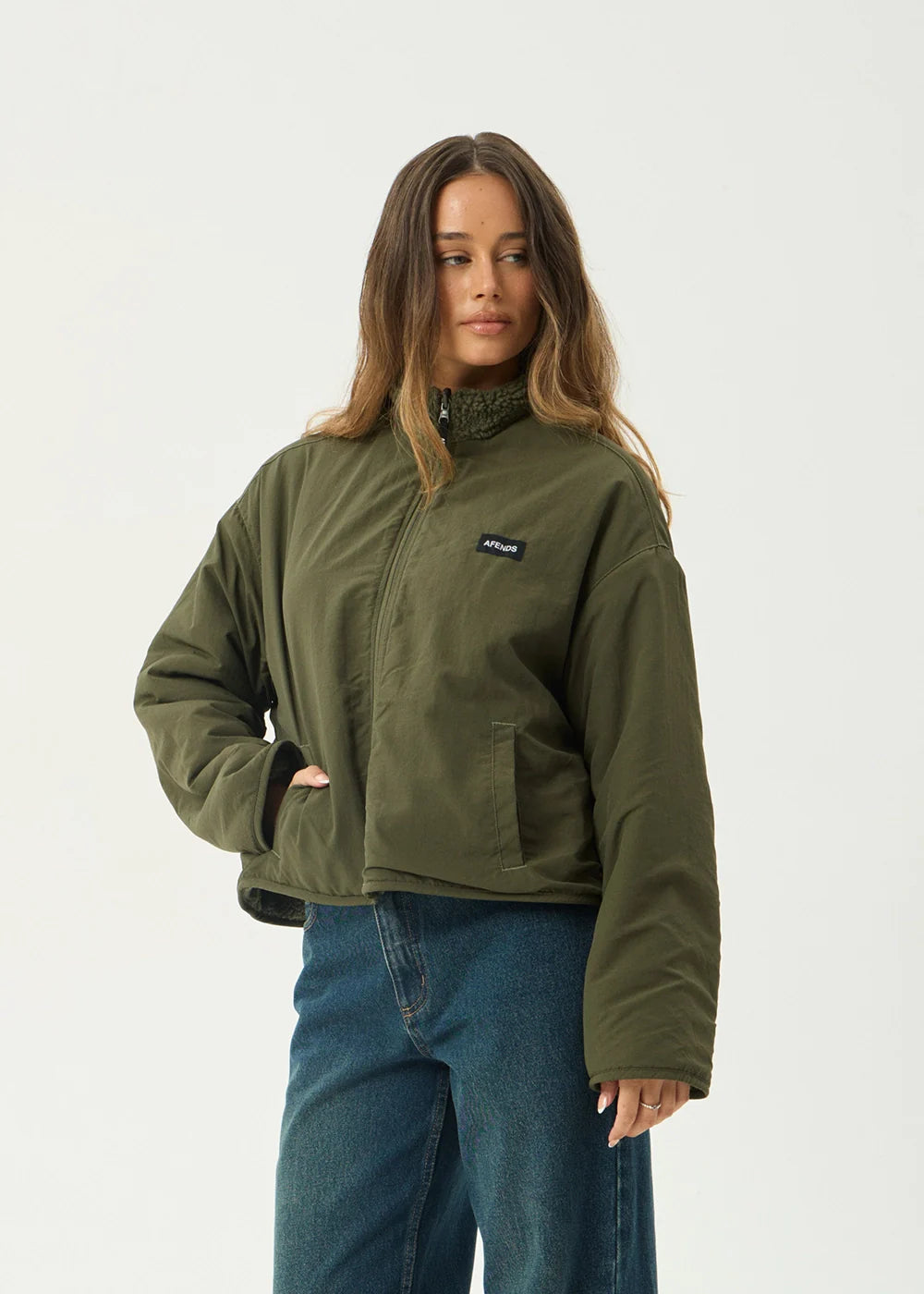 Berlin Reversible Fleece Jacket DEEP OLIVE