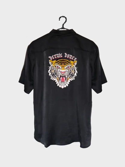 BILLY BONES // Bernie Bones Tiger Silk Shirt BLACK