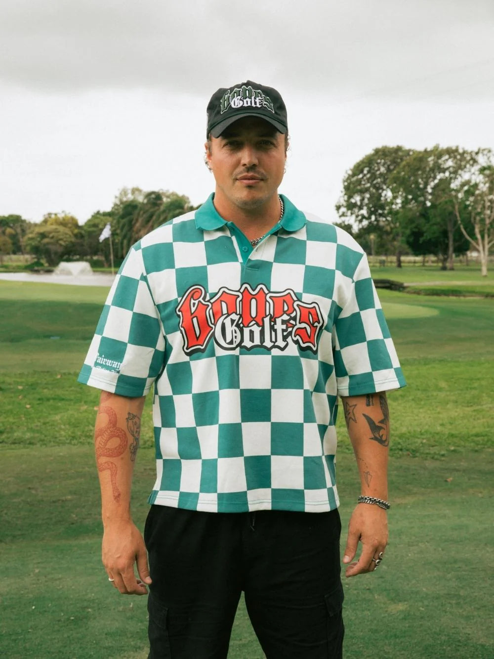 BILLY BONES // 19th Hole Check Polo GREEN