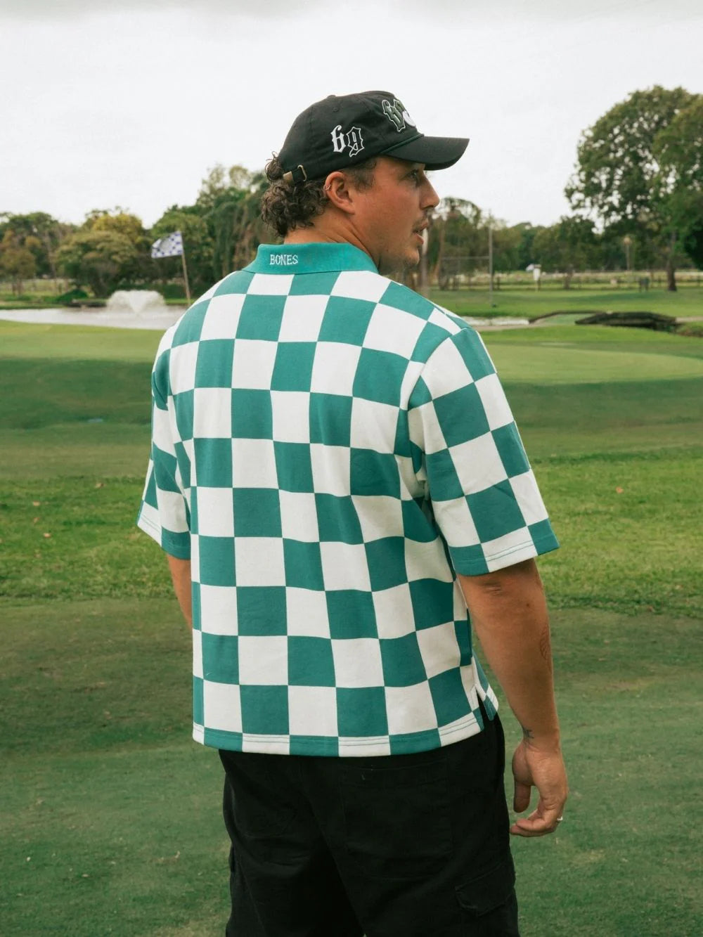 BILLY BONES // 19th Hole Check Polo GREEN