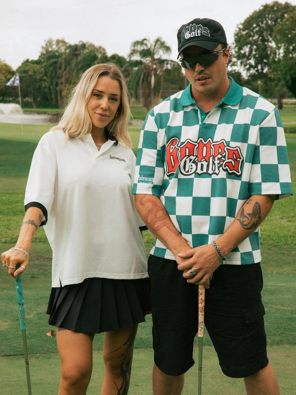 BILLY BONES // 19th Hole Check Polo GREEN