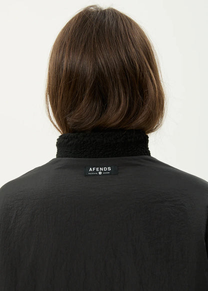 AFENDS // Berlin Reversible Fleece Jacket BLACK