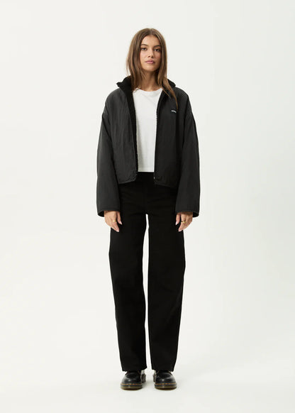 AFENDS // Berlin Reversible Fleece Jacket BLACK