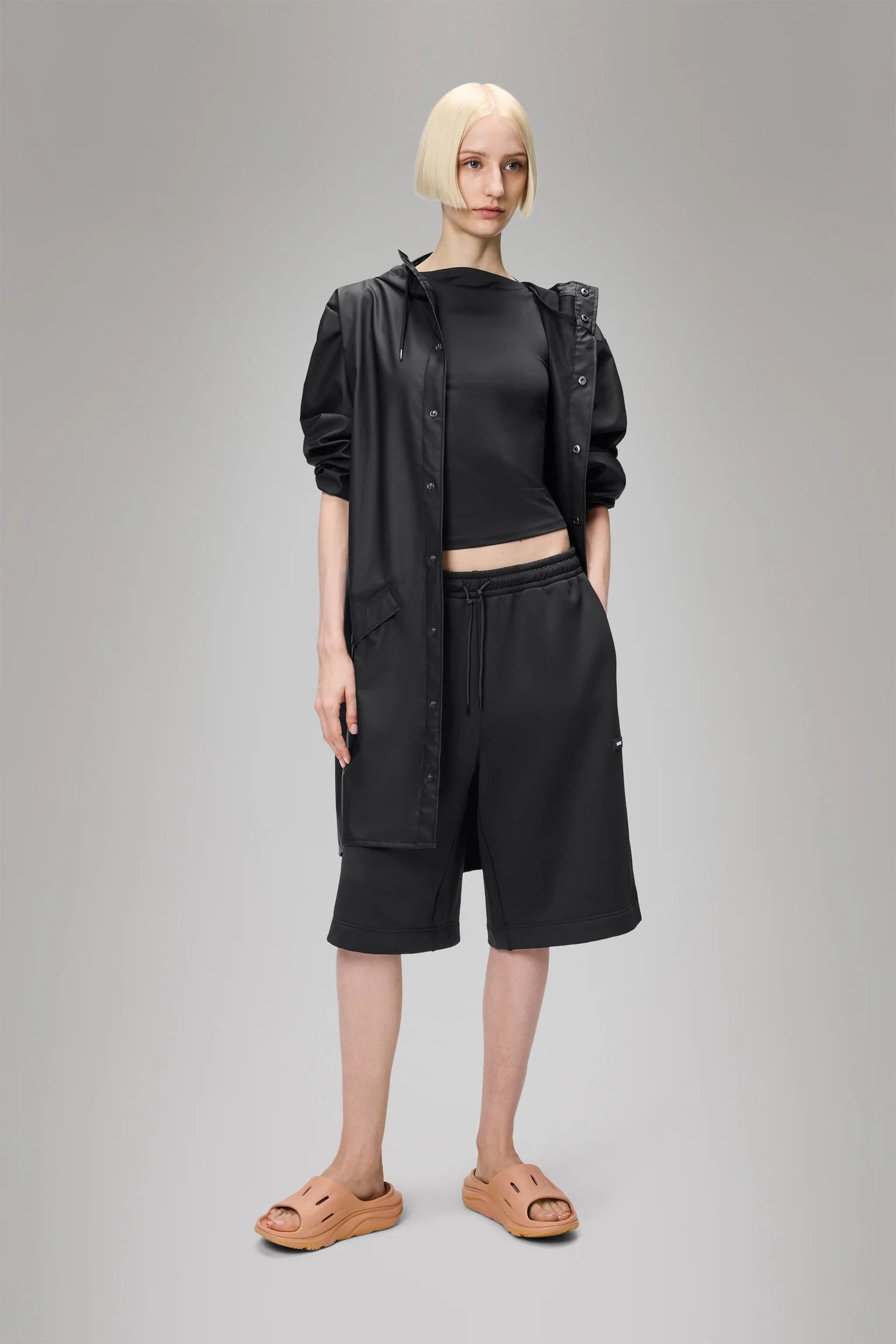 RAINS // UNISEX Long Jacket BLACK