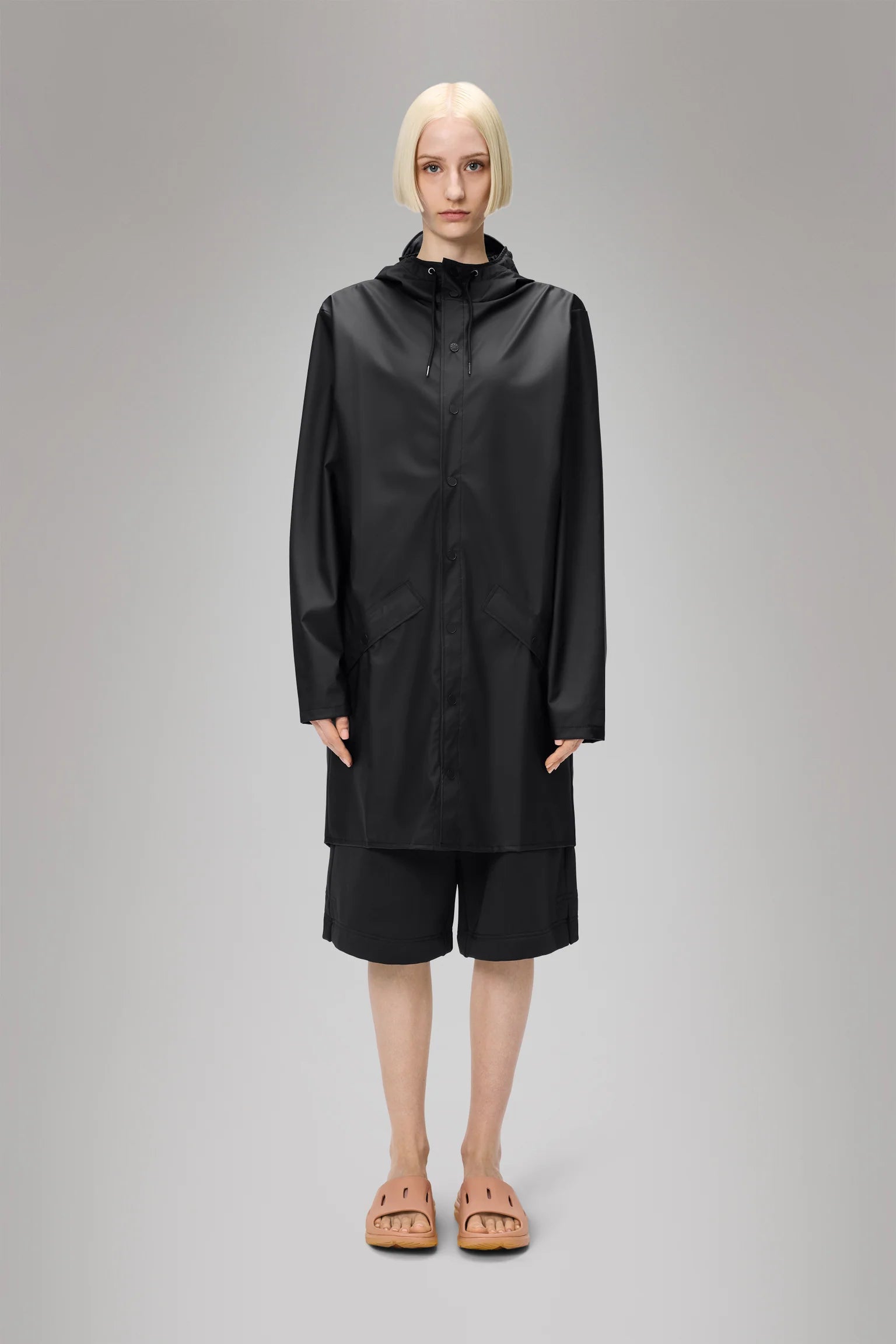 RAINS // UNISEX Long Jacket BLACK
