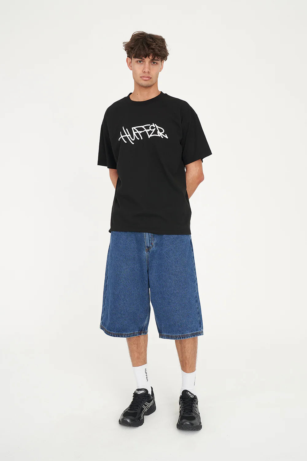 HUFFER // Block Tee 220 WAVES BLACK