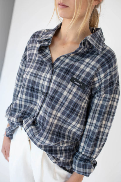 BEIGED // Blue Flannel Shirt