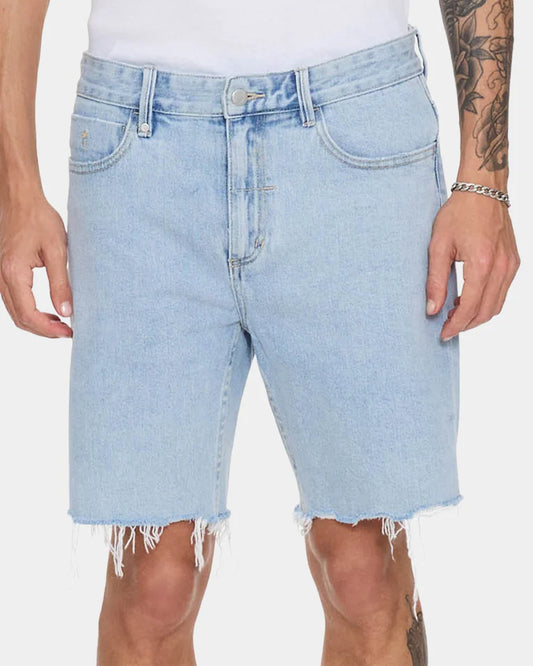 THRILLS // Bones Raw Denim Short SERENITY BLUE
