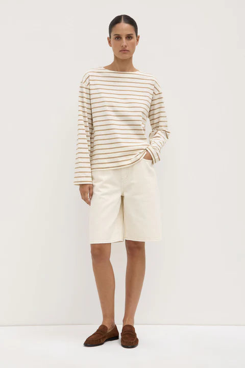 ASSEMBLY LABEL // Bonne Long Sleeve Tee WHITE/TAN