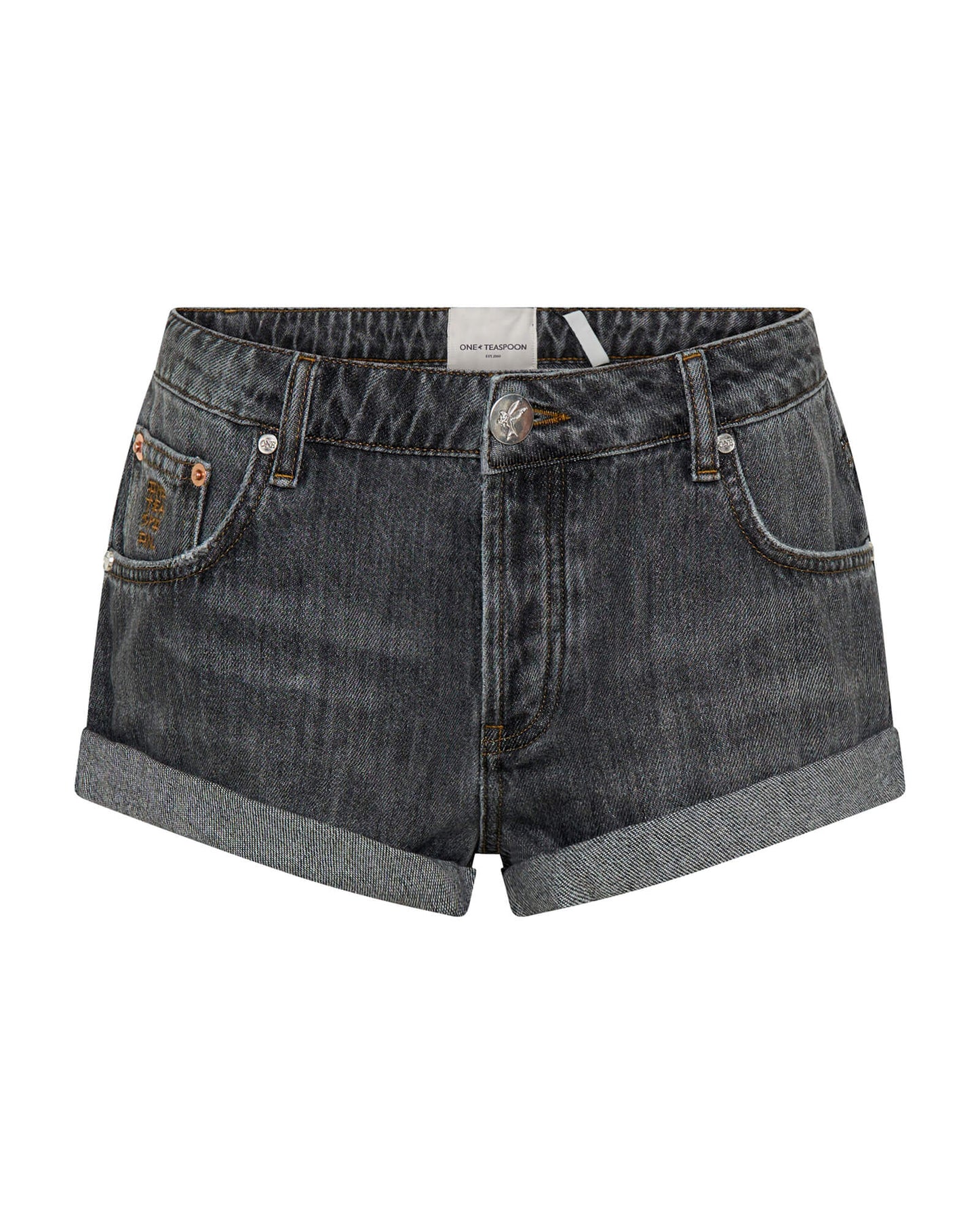 ONE TEASPOON // Bandit Low Waist Short CHARCOAL