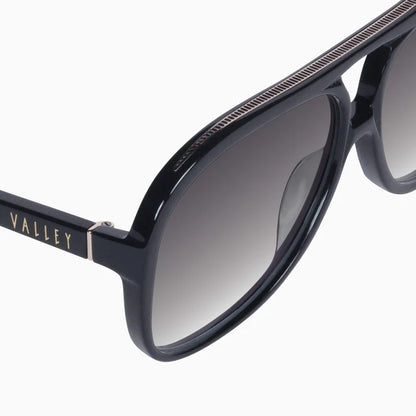 VALLEY // Bang Bang GLOSS BLACK w. GOLD METAL / BLACK GRADIENT LENS